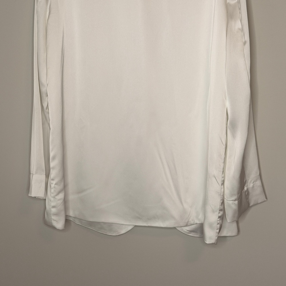 MUMU Weddings Felix Blazer White Satin Shawl Collar Single Button Size XL NWT - Picture 15 of 16